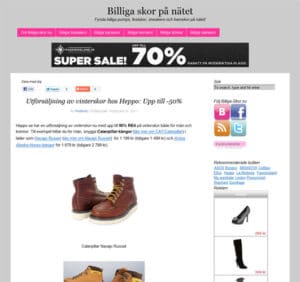 Screenshot av Billiga-skor.nu
